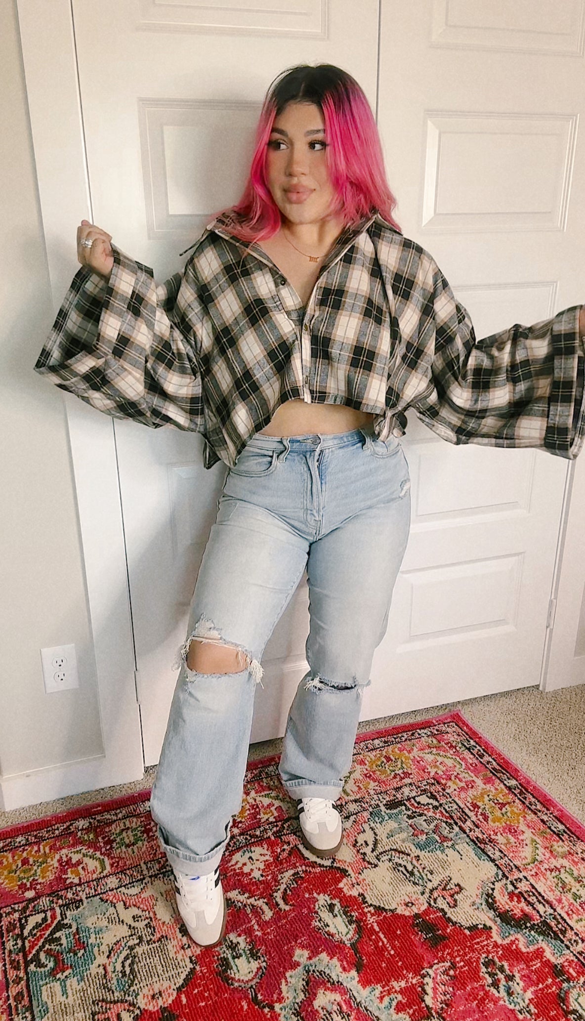 cozy up crop flannel