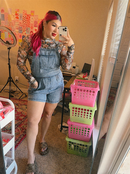 summertime denim romper